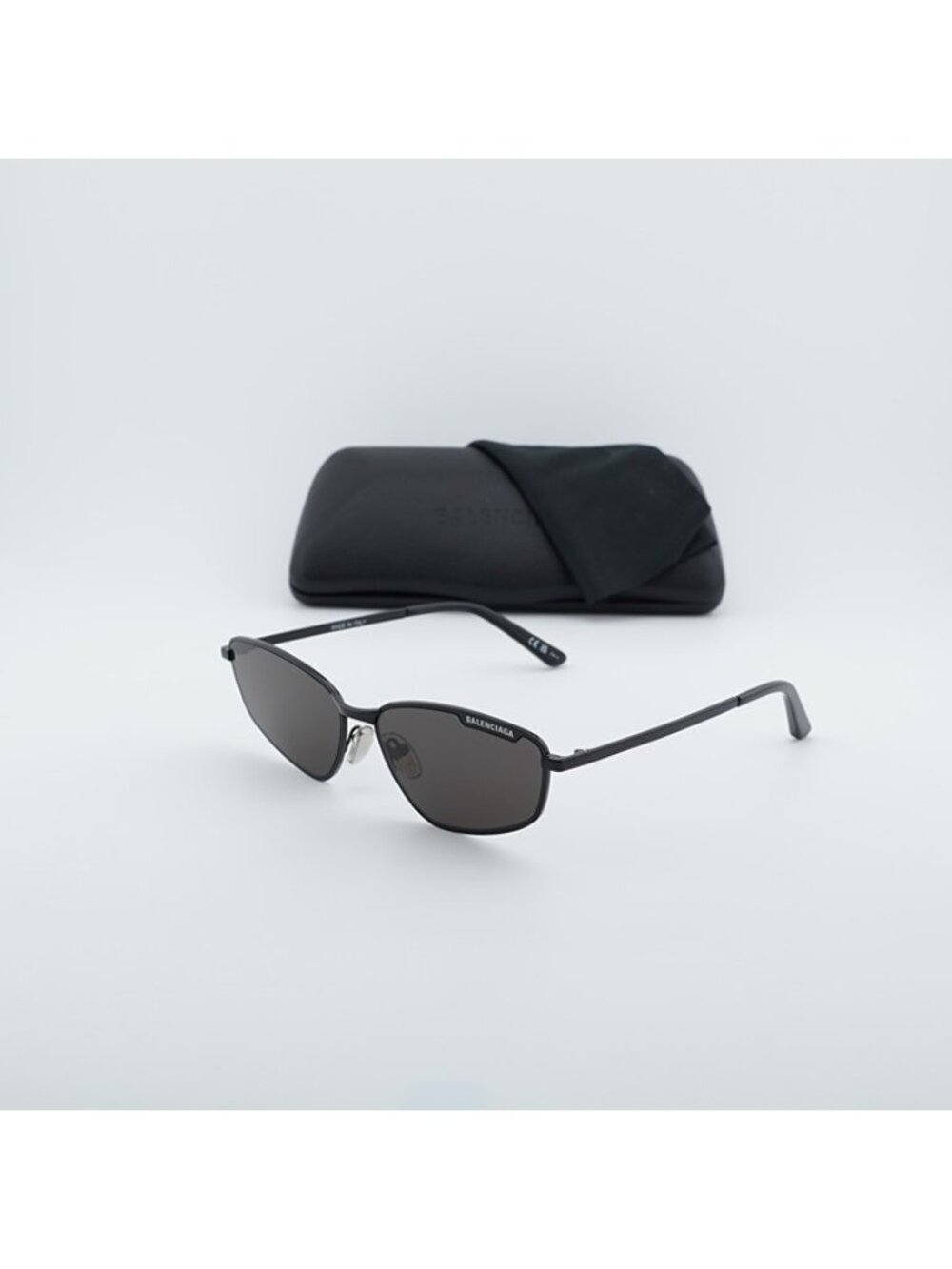 Balenciaga BB0277S 001 Unisex Sunglasses Black Rectangle Frame, Grey Lenses - Picture 11 of 11